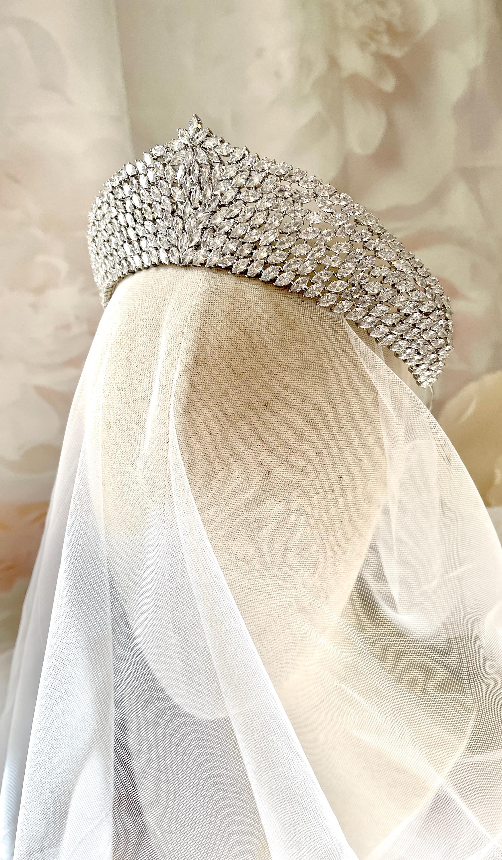 Wow! Statement Swarovski bridal headpiece- Anastasia? the art. the muse ? beautiful handcrafted headpiece, with  main image 2