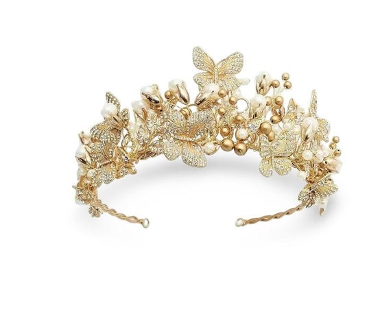 Butterfly Bridal Tiara, Princess Bride, Fairy Crown TITANIA