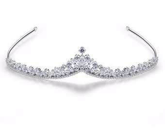 Swarovski Tiara, Small Boho Headpiece, Bridal Crown, Wedding Hairpiece, Halo, Accessories, Frontlet, The CHANTAL Tiara©