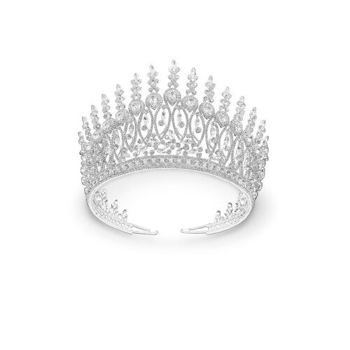 Large Tiara, Queen Swarovski Crystal Crown, Luxury Headpiece  display picture 1