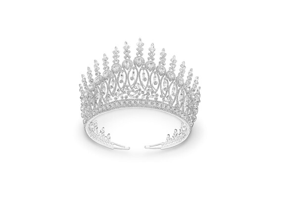 Buy Large Tiara, Queen Swarovski Crystal Crown, Luxury  display picture 2