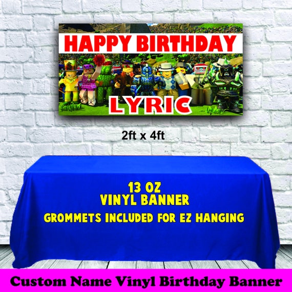 Roblox Happy Birthday 13 Oz Vinyl Banner Personalized Custom Etsy - happy birthday roblox welcome to the teenage years