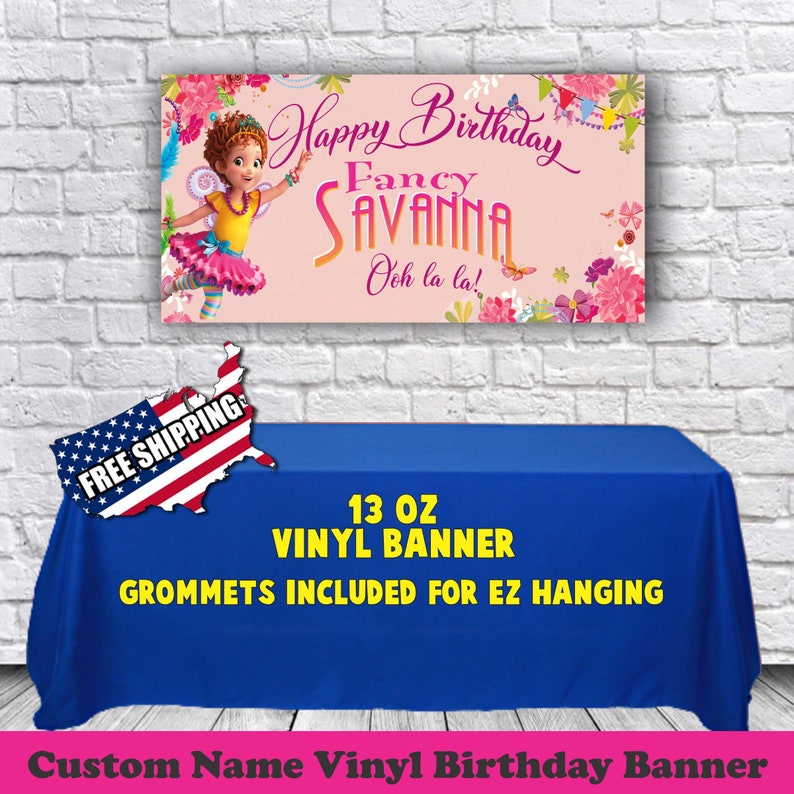Fancy Nancy Happy Birthday 13 oz Vinyl Banner Personalized | Etsy