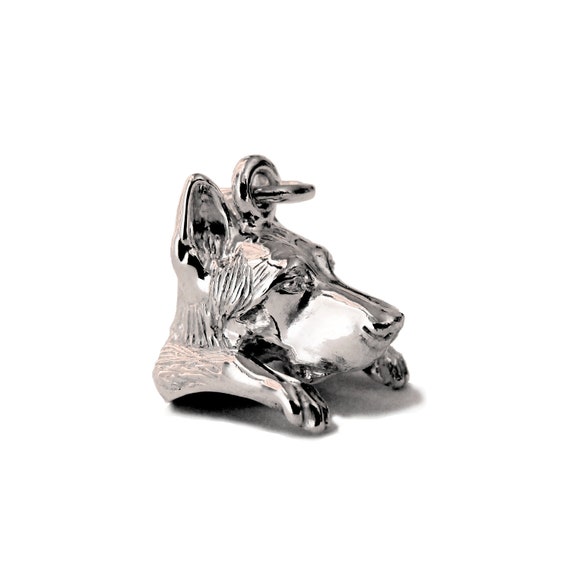 German Shepherd Dog Charm Antiqued Finish Sterling Silver German Shepherd Dog Charm Antiqued Finish Sterling Silver
