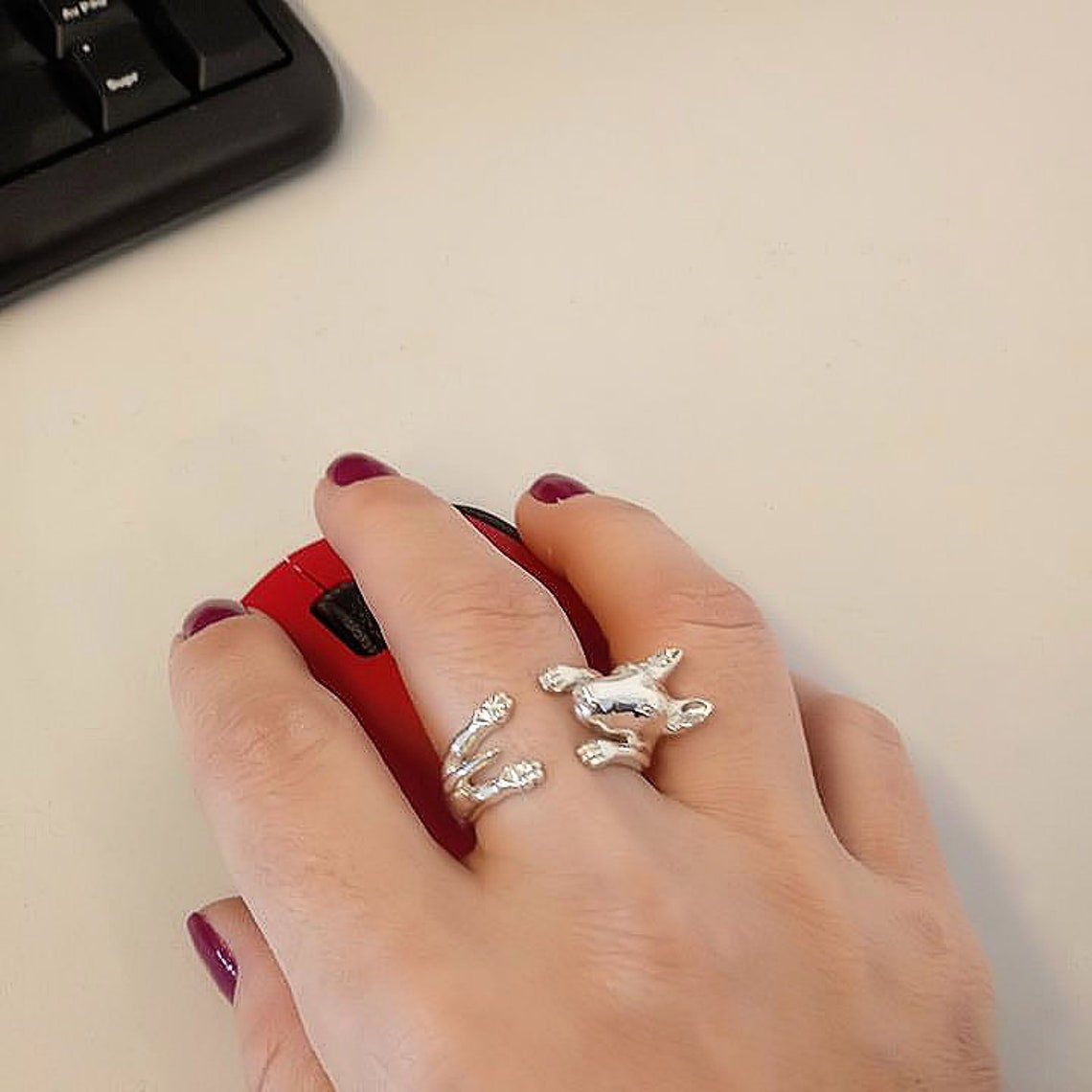 Bull Terrier Ring 925 Silver Pet Ring Bull Terrier Hug Ring Etsy