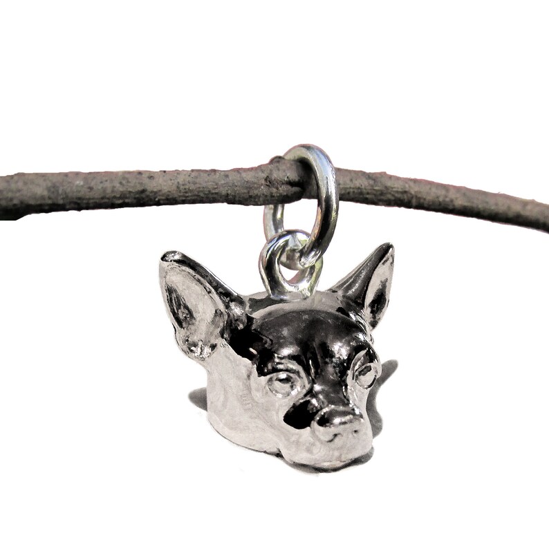 chihuahua pendant, chihuahueño necklace silver 925, sterling chiwi jewelry, pet lovers, chi-chi gift, chi lovers, dog jewelry, chi jewelry image 1