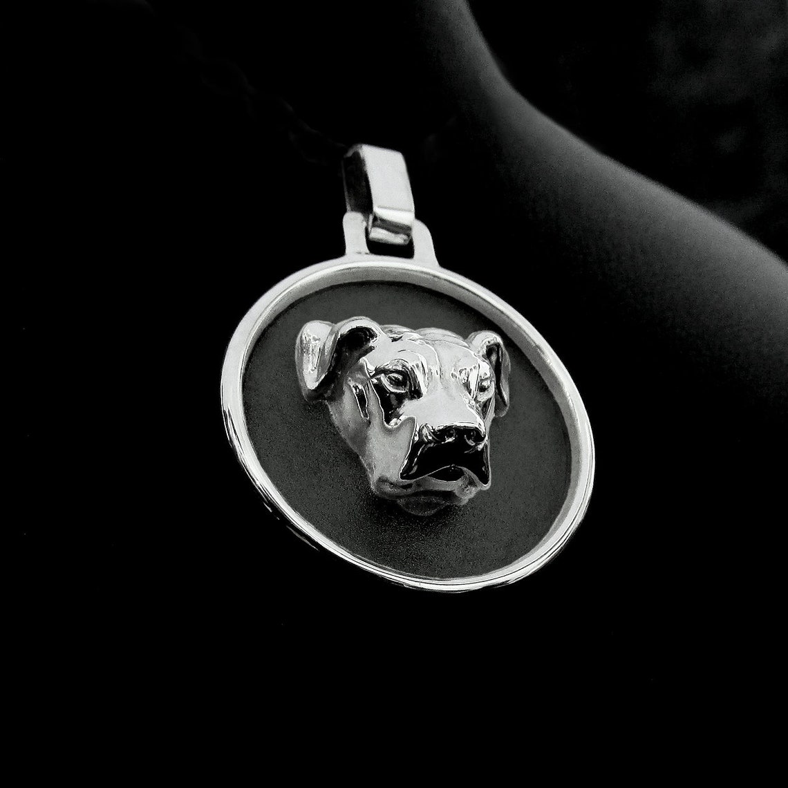 Pitbull Necklace Silver 925 Pit Bull Jewelry Pitbull Pendant Etsy UK
