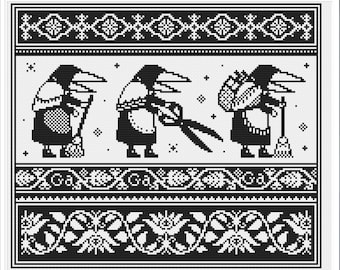 Schnabelperchten - wersja regularna plus mała | Wzór do haftu krzyżykowego | Pobierz plik PDF