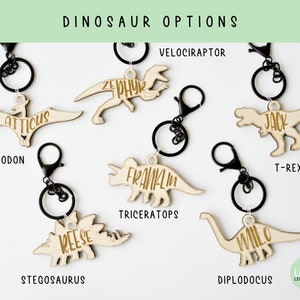 Dinosaur keychain with name, T-Rex gift, stegosaurus birthday gift, personalized velociraptor keychain, end of year sale image 4