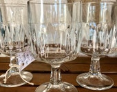 Vintage Libbey Wine or Cocktail Glasses Winchester Duratuff Stemmed Square Cut Glassware Cocktail Glass Set Set of 4 Wine Glasses