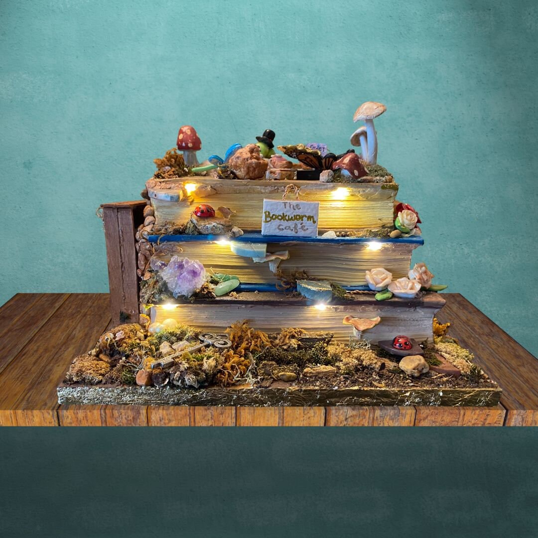 The Bookworm Café - Bookshelf or Home Décor - Etsy