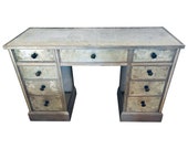 Art Deco Era Mirrored Reversed Paint Decorated Églomisé Desk or Vanity