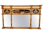 Neoclassical Style Verre Églomisé Overmantel or Console Mirror
