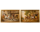 Pair of Equestrian Paintings Signed E.R. Woods