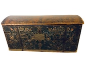 Original Painted Dowry Chest Trunk or Luggage, Dated 1840