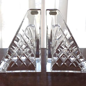Pair Jacques G. Durand Verreries Cristalleries d’Arques French Lead Crystal Bookends, ca. 1990s