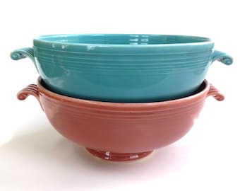 Par de pratos de caçarola vintage com alça Fiesta, ca. 1930-40
