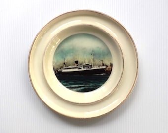 Vintage Moore-McCormack Lines Pipe or Cigar Ashtray, ca. 1940s