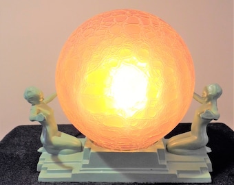 1920s Frankart Art Deco Embracing Nymphs Accent Lamp Model L230 Etsy
