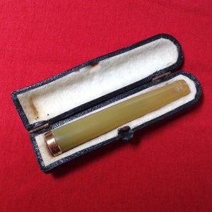 Vintage Bakelite and Gold Plate Cigarette Holder with Original Case, ca. 1920s