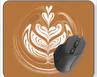 Alfombrilla de ratón Latte Art / Accesorio de escritorio para amantes del café