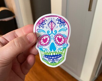 Skeleton Decor Set of 4 A Locker Decorations SUGAR SKULL MAGNETS Cute Skulls Skulls Skull Magnets Magnets Teen Gift Sugar Skull