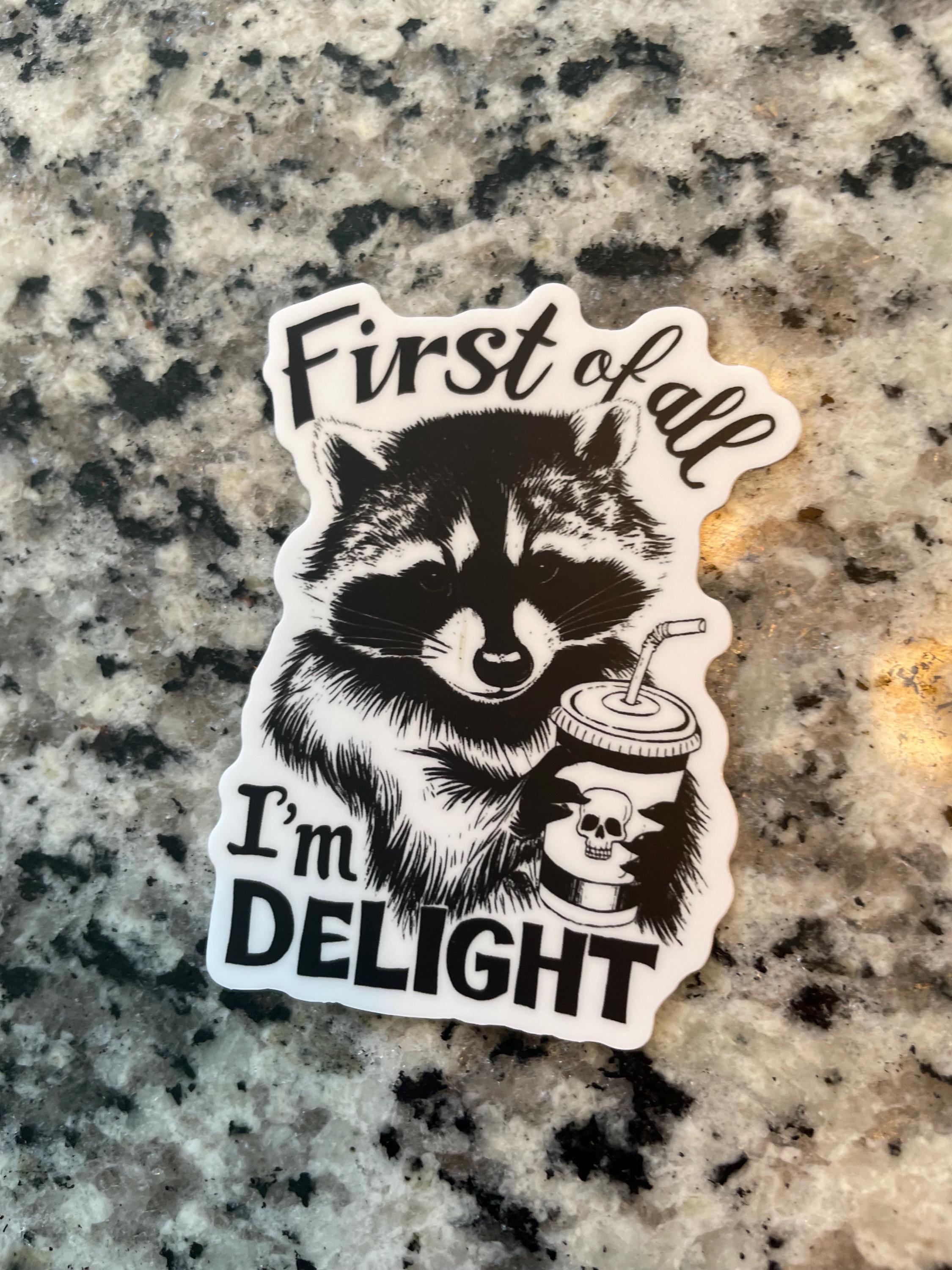 Delight - Raccoon - Sticker - Etsy