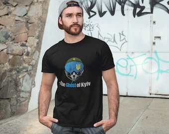 The Ghost of Kyiv - Printed T-shirt, Ukrainian patriotic t-shirt, support Ukraine tee, Ukrainian gift, Ukrainian Shirt, Stand with Ukraine