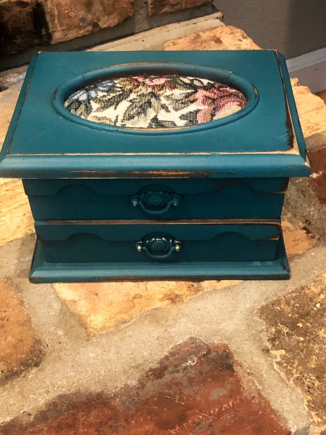 Teal Jewelry Box Etsy