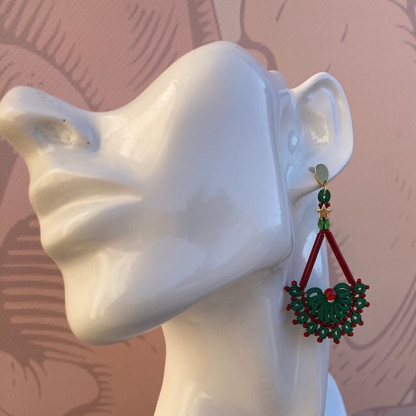 boucles d'oreilles goutte Noël