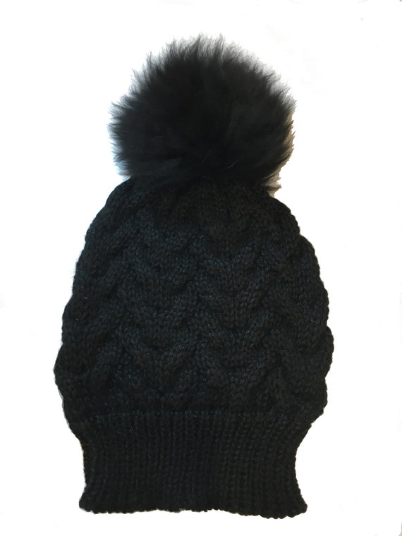 Luxury Pom Pom Beanie Suri Baby Alpaca 