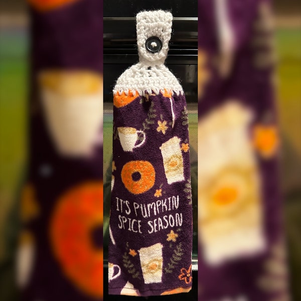 Fall Themed Kitchen/Bathroom Crochet-Top Hand Towels