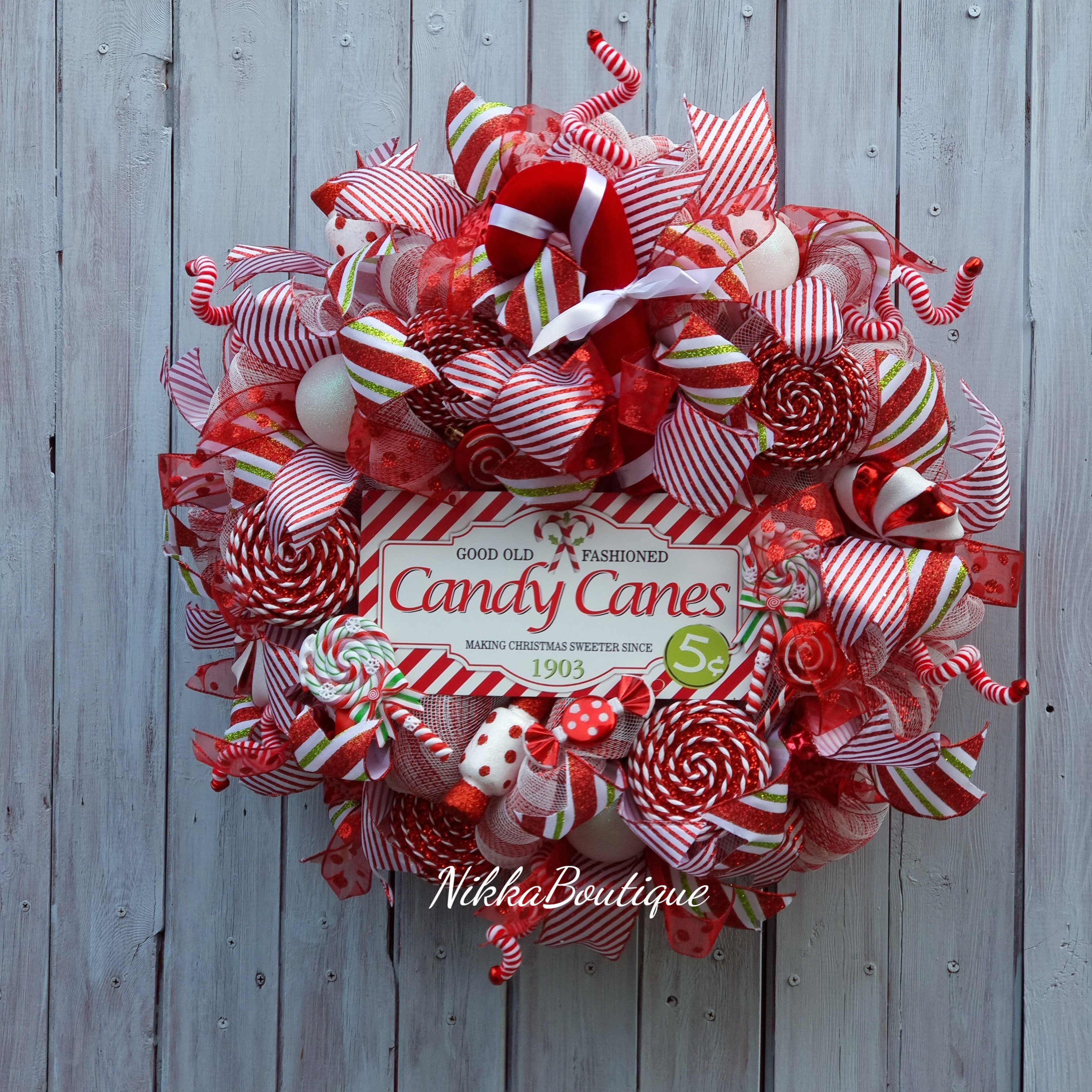 Luxury, Candy Cane Wreath, Christmas Wreath, Christmas Wreaths for