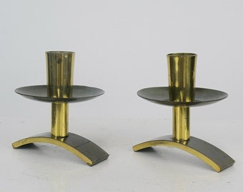 Vintage German Made Brass Candle Holders, Home Decor, Mid Century Modern Candleholders, Made in Germany, Vintage Brass