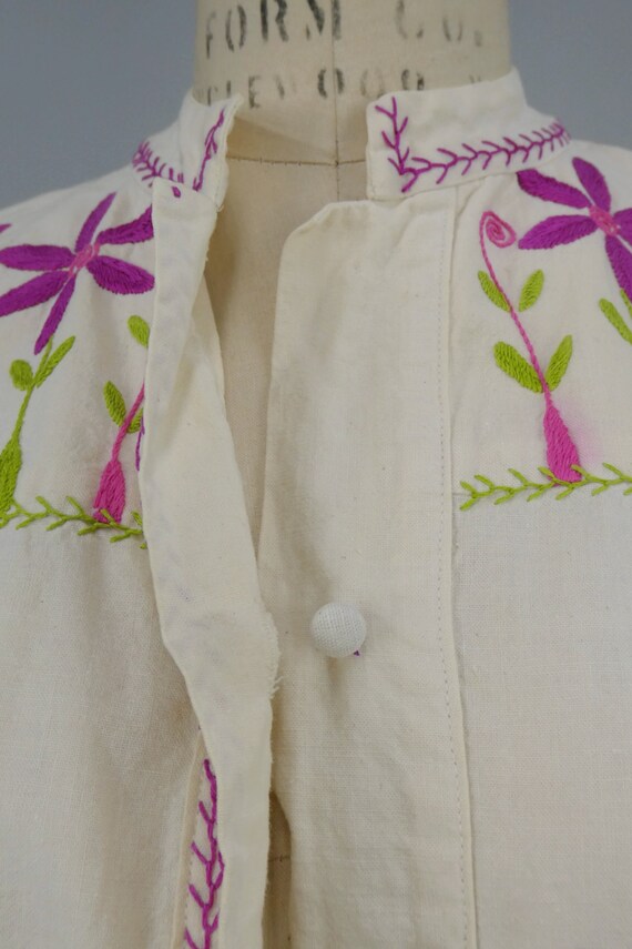 Vintage Josefa Hand Embroidered Navy Dress Selected by Anna Corinna