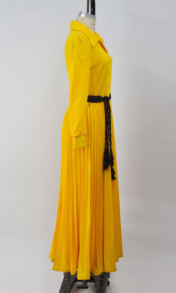 70's Painted Yellow Short Sleeved Dress main image 0