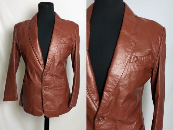 Vintage 1970s Leather Jacket, 70s Brown Jacket, Ma