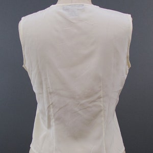 Vintage 1990s Savannah Ivory Silk Vest Top, Vintage Silk Blouse, 90s Everyday Blouse, Vintage Minimalism, Size Small image 5