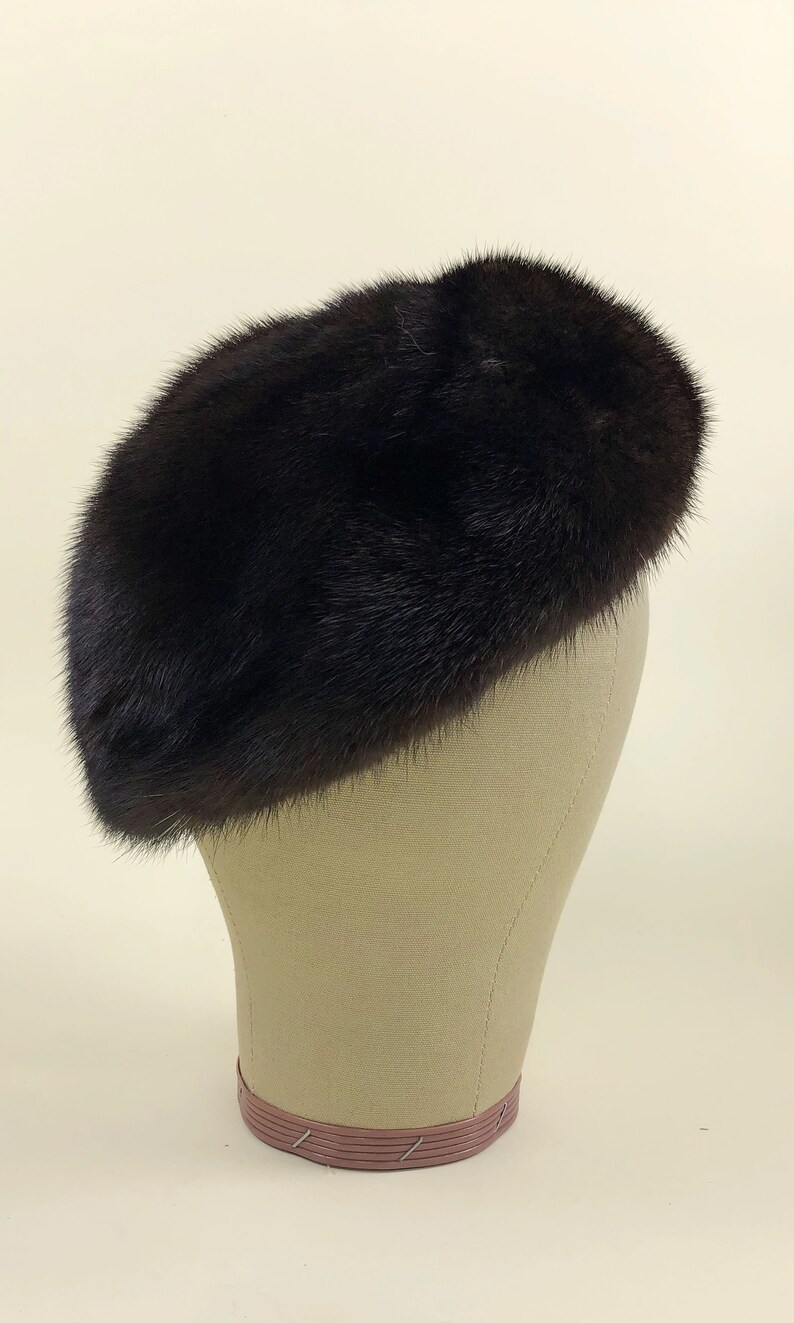 Vintage 1950s Mr. D Mink Fur Hat, 50s Mod Hat, Vintage Mr. D Designer, 60s Winter Ski Hat, Sz OSFM image 6