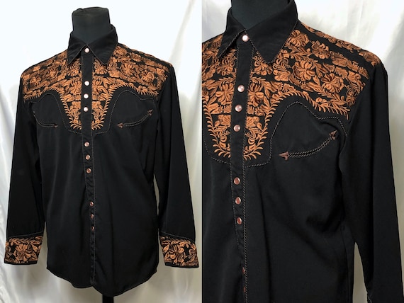 Vintage Reproduction 1990s Mens Scully Embroidered