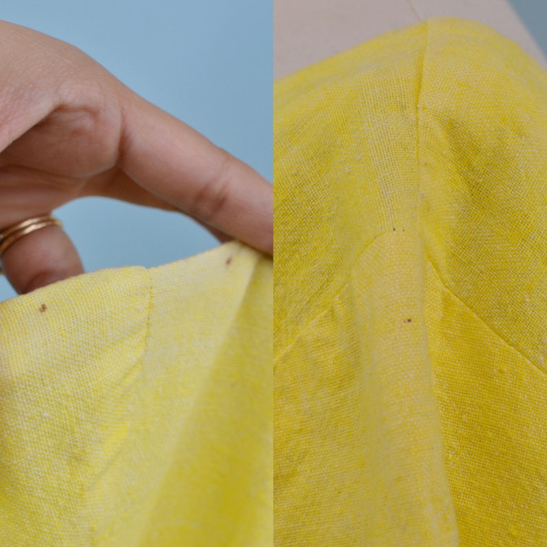 Robe brodée guatémaltèque jaune arc-en-ciel des années 70/80, robe longue latine, M/L image 10