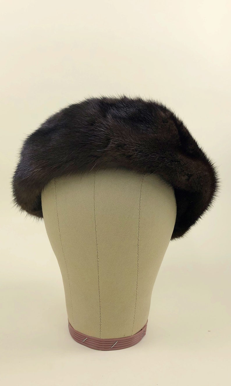 Vintage 1950s Mr. D Mink Fur Hat, 50s Mod Hat, Vintage Mr. D Designer, 60s Winter Ski Hat, Sz OSFM image 2