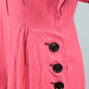 1940s Pink Monty James Wool Dress, WW2 Era Dress, 40s Everyday Dress, Size Medium image 6
