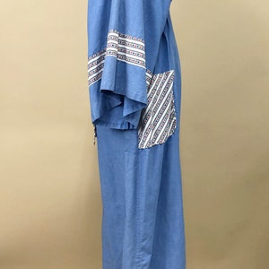 Vintage 1970s Cottage Style Maxi Dress w/ Bell Sleeves, 70s Bell Sleeves, Empire Waist Maxi, Lightweight Cotton, Boho Hippie, Size Medium image 6