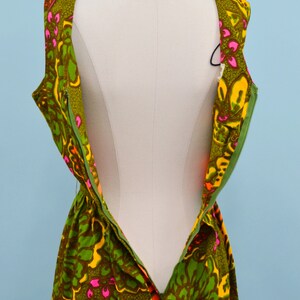 1960s Alice Polynesians Psychedelic Print Jumpsuit, Floral & Leaf Print Jumpsuit, Psychedelic Groovy, Size X-Small image 8