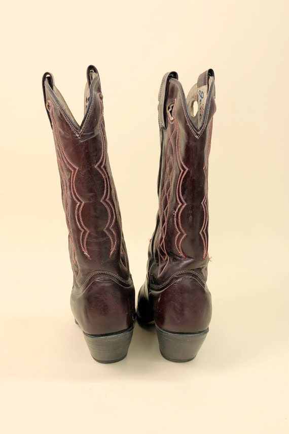 1980s Plum Leather Jaca Boots, Vintage Western Ja… - image 4