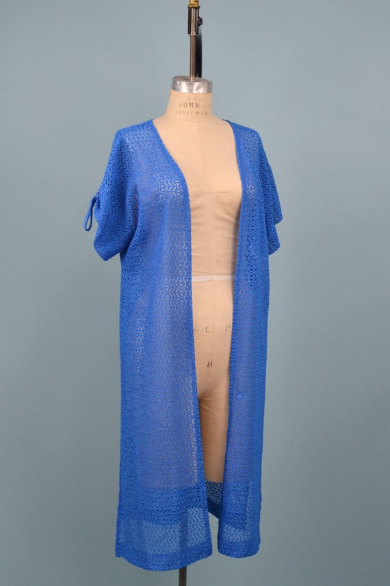 Vintage Late 70s Montgomery Ward Cobalt Blue Dres… - image 8