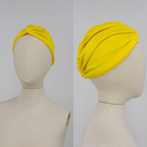 Vintage 1960s Yellow Boutique Kate's Turban, 60s … - image 1