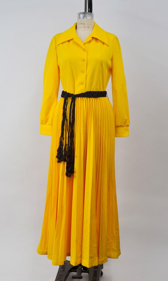 70's Yellow Floral Maxi Dress main image 1