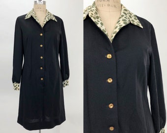 1960s Leopard Print Shift Dress by R&K Knits, 60s Mod Dress, Vintage Mid Century Mod, Lilli Ann Style, Size Medium